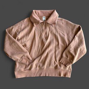 Victoria's Secret PINK coral quarter zip sweatshirt Size S #loungewear #cozy